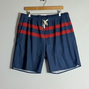 Fair Harbor Men XXL Mastos Swim Trunks Board Shorts Nautical Classic Blue Stripe
